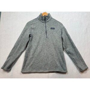 Patagonia Better Sweater 25618 1/4 Zip Fleece Pullover Birch White/Gray Womens L